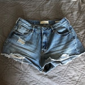 PACSUN HI-RISE FESTIVAL JEAN SHORTS (Size 28)